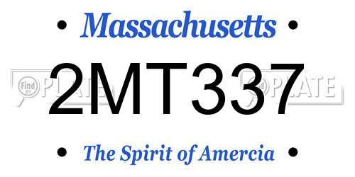 2MT337 Massachusetts License Plate