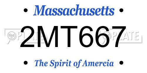 2MT667 Massachusetts License Plate