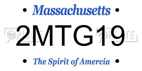 2MTG19 Massachusetts License Plate