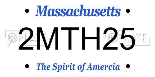 2MTH25 Massachusetts License Plate