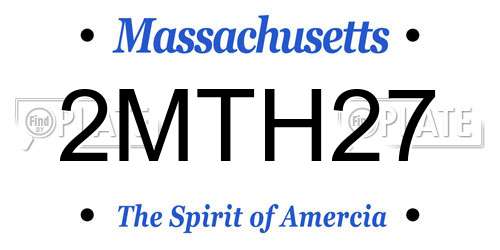 2MTH27 Massachusetts License Plate