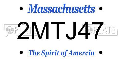 2MTJ47 Massachusetts License Plate
