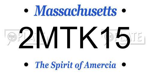 2MTK15 Massachusetts License Plate