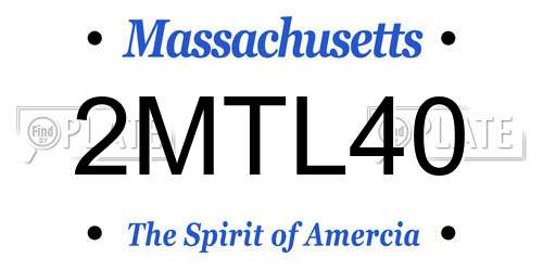 2MTL40 Massachusetts License Plate