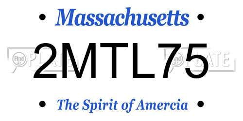 2MTL75 Massachusetts License Plate