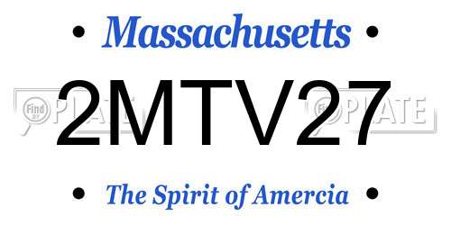 2MTV27 Massachusetts License Plate