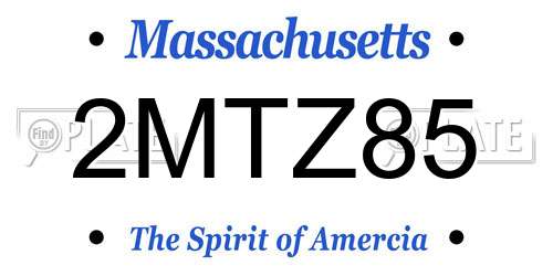 2MTZ85 Massachusetts License Plate