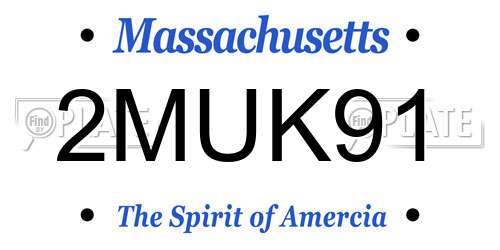 2MUK91 Massachusetts License Plate