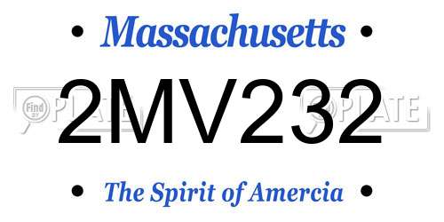 2MV232 Massachusetts License Plate