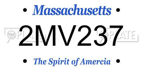 2MV237 Massachusetts License Plate