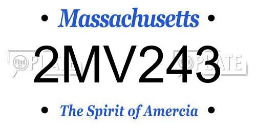 2MV243 Massachusetts License Plate