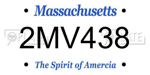 2MV438 Massachusetts License Plate