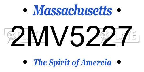 2MV5227 Massachusetts License Plate