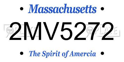 2MV5272 Massachusetts License Plate