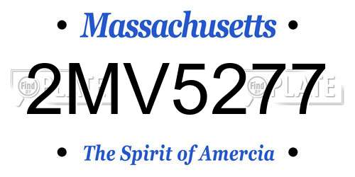 2MV5277 Massachusetts License Plate