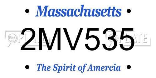 2MV535 Massachusetts License Plate