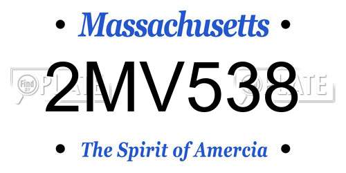 2MV538 Massachusetts License Plate
