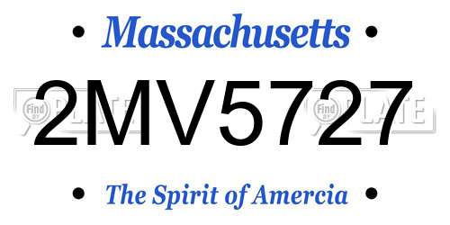 2MV5727 Massachusetts License Plate