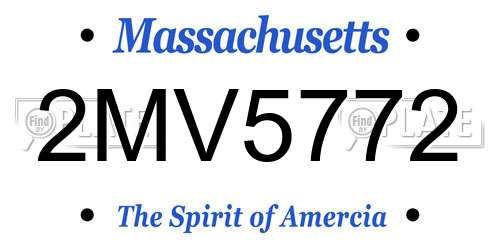 2MV5772 Massachusetts License Plate