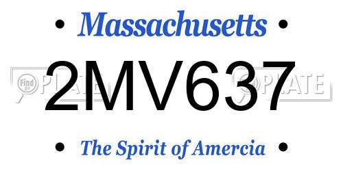 2MV637 Massachusetts License Plate