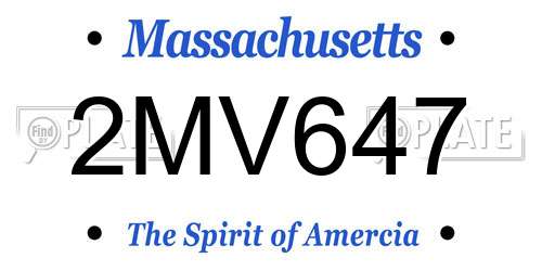 2MV647 Massachusetts License Plate