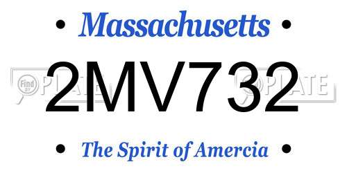 2MV732 Massachusetts License Plate