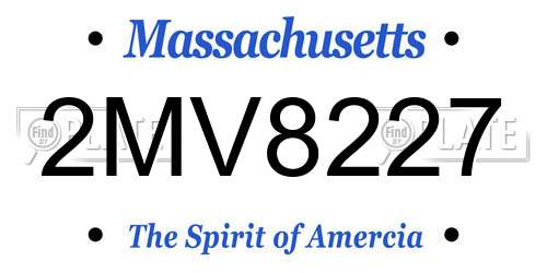 2MV8227 Massachusetts License Plate