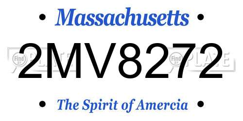 2MV8272 Massachusetts License Plate