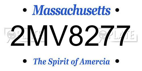 2MV8277 Massachusetts License Plate
