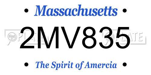 2MV835 Massachusetts License Plate