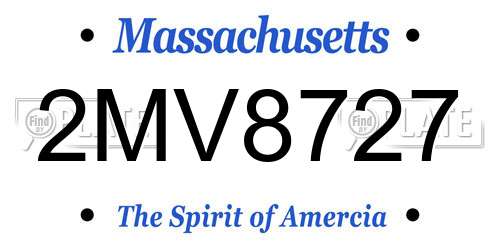 2MV8727 Massachusetts License Plate