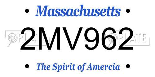2MV962 Massachusetts License Plate