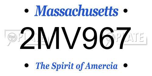 2MV967 Massachusetts License Plate