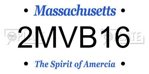 2MVB16 Massachusetts License Plate