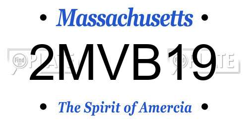 2MVB19 Massachusetts License Plate