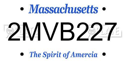 2MVB227 Massachusetts License Plate