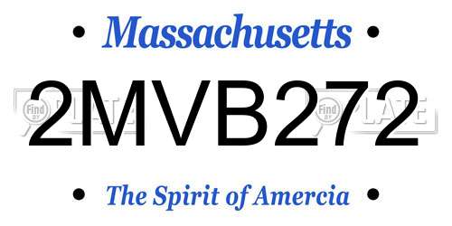 2MVB272 Massachusetts License Plate