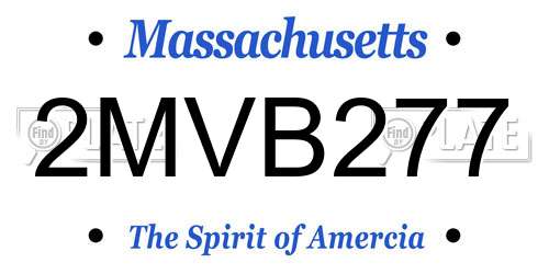 2MVB277 Massachusetts License Plate