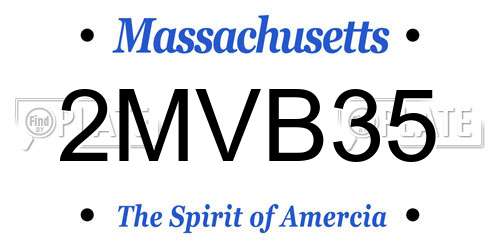2MVB35 Massachusetts License Plate