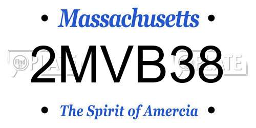 2MVB38 Massachusetts License Plate