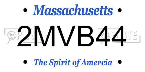 2MVB44 Massachusetts License Plate