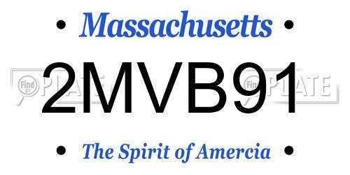 2MVB91 Massachusetts License Plate
