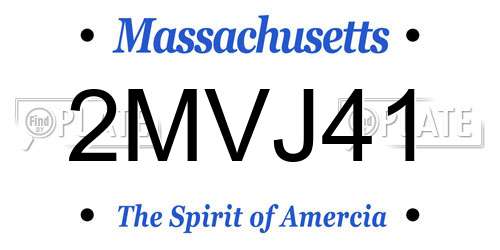2MVJ41 Massachusetts License Plate