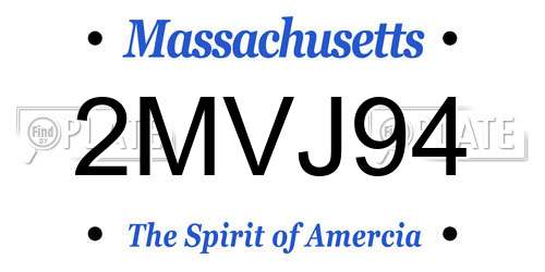 2MVJ94 Massachusetts License Plate