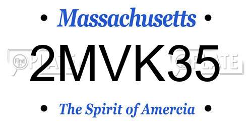 2MVK35 Massachusetts License Plate