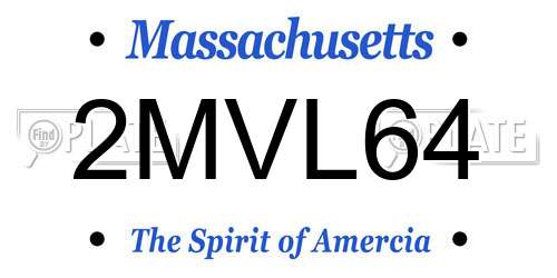 2MVL64 Massachusetts License Plate