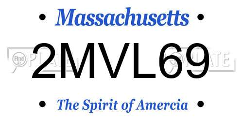 2MVL69 Massachusetts License Plate