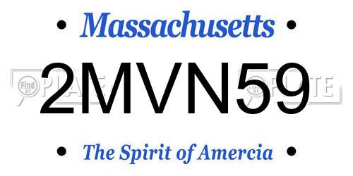 2MVN59 Massachusetts License Plate