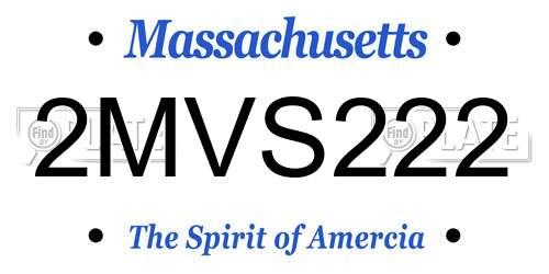 2MVS222 Massachusetts License Plate