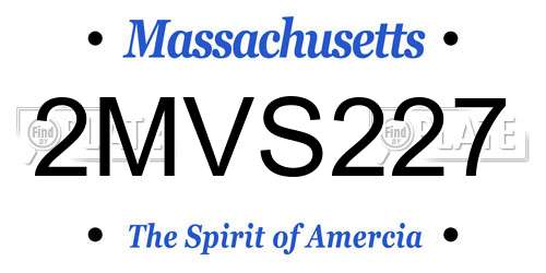 2MVS227 Massachusetts License Plate
